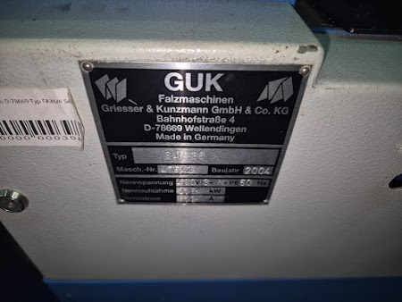 Фальцовка GUK зарядка(GUK Falzmaschinen D-78669 Typ  SAF 36 s/n 47542)
